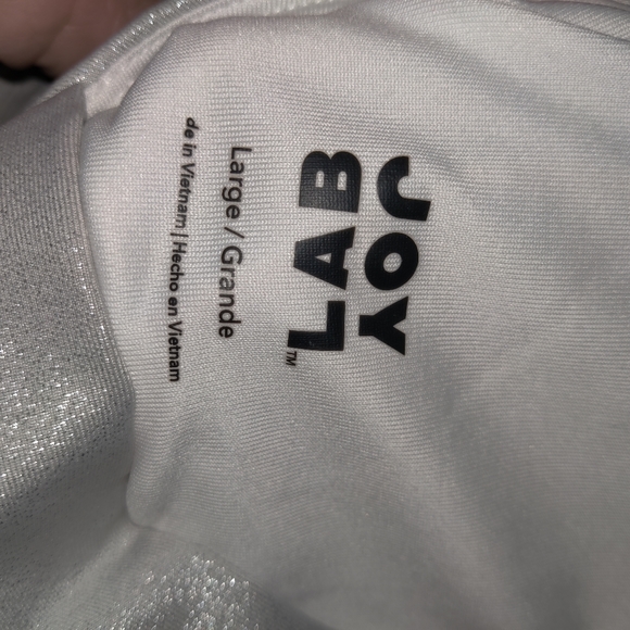 Joylab Metallic Silver High Neck Crop Longline sports bra large - Picture 4 of 5